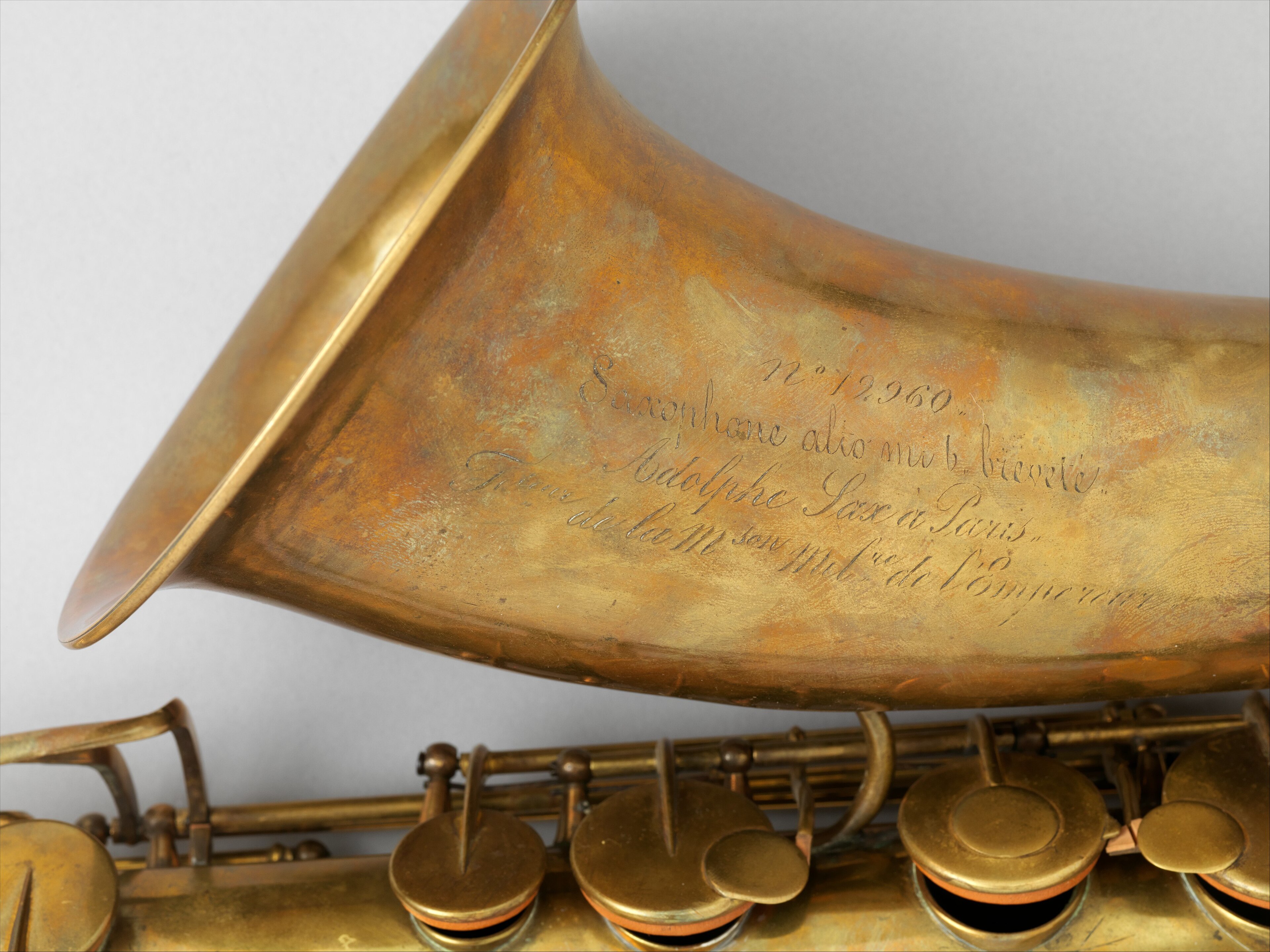 An Adolphe Sax alto saxophone in the Metropolitan Museum