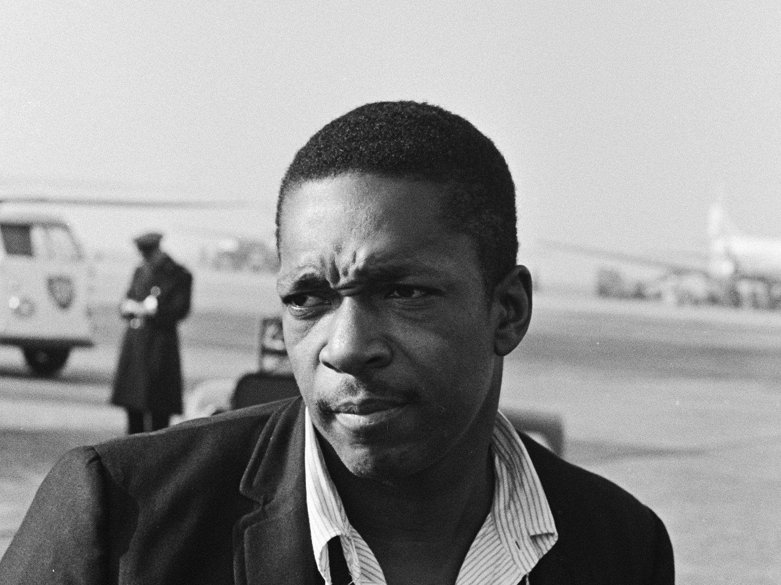 John Coltrane at Schiphol Airport in the Netherlands, 26 October 1963